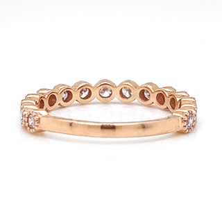 Natural Mined Round Fancy Light Pink Diamond Milgrain Beaded Rose Gold