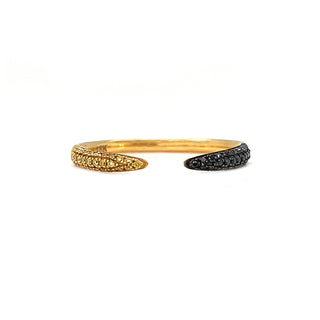 Natural Mined Fancy Yellow and Black Diamond Band Yellow Gold