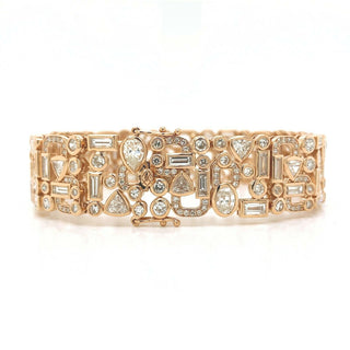 Natural Fancy Shaped Diamond Bracelet, in Rose Gold