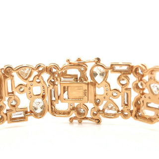 Natural Fancy Shaped Diamond Bracelet, in Rose Gold