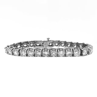 Natural Round Cut Diamond Single Line Tennis Bracelet White Gold