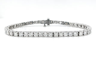 Natural Round Diamond Tennis Bracelet, in White Gold