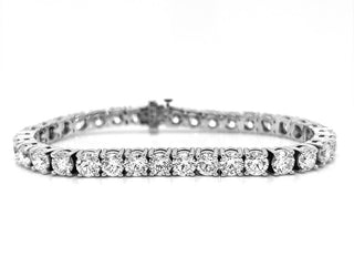 Natural Round Diamond Tennis Bracelet, in White Gold