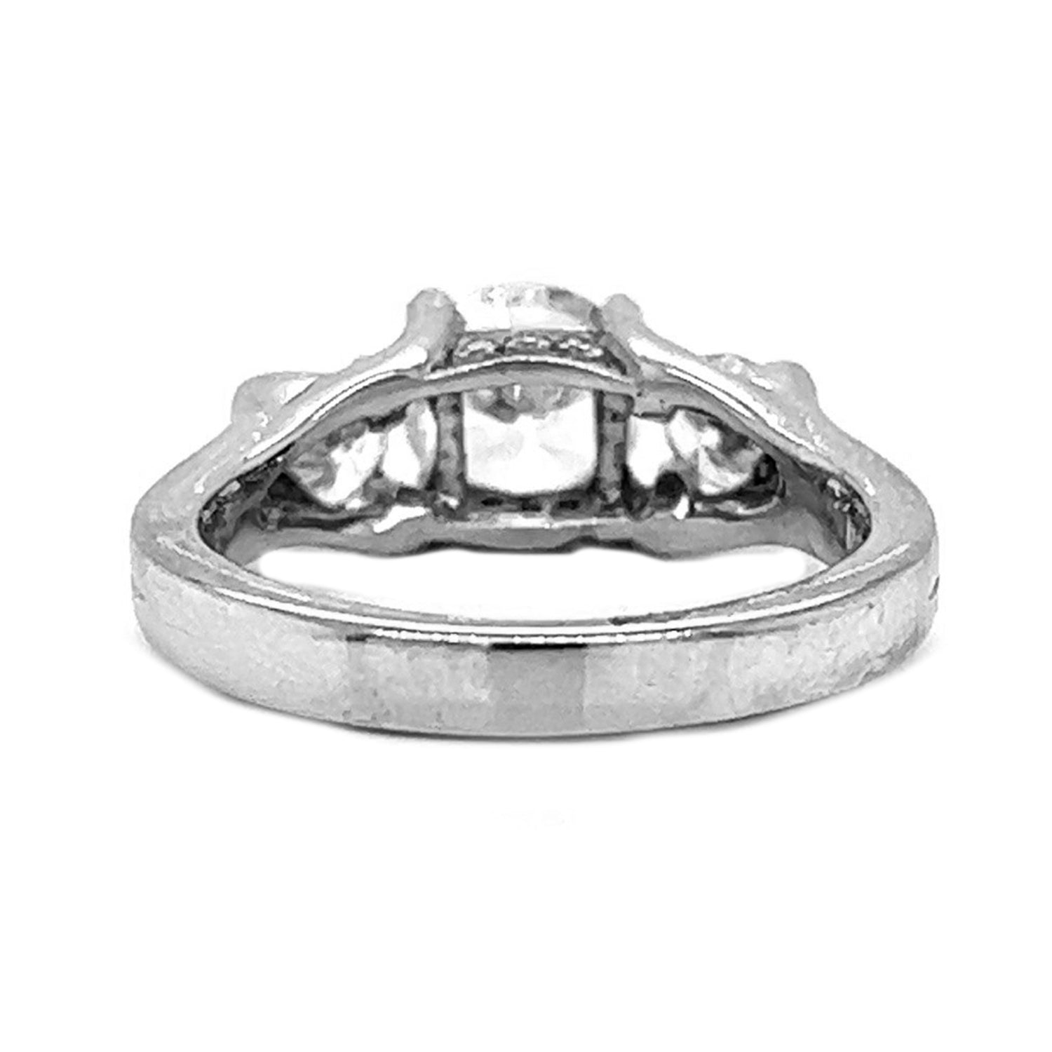 2.04 Carat Natural Mined Round Diamond Three Stone 18KT White Gold Ring