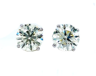 5 Carat Natural Mined Round Diamond Earring Studs GIA White Gold