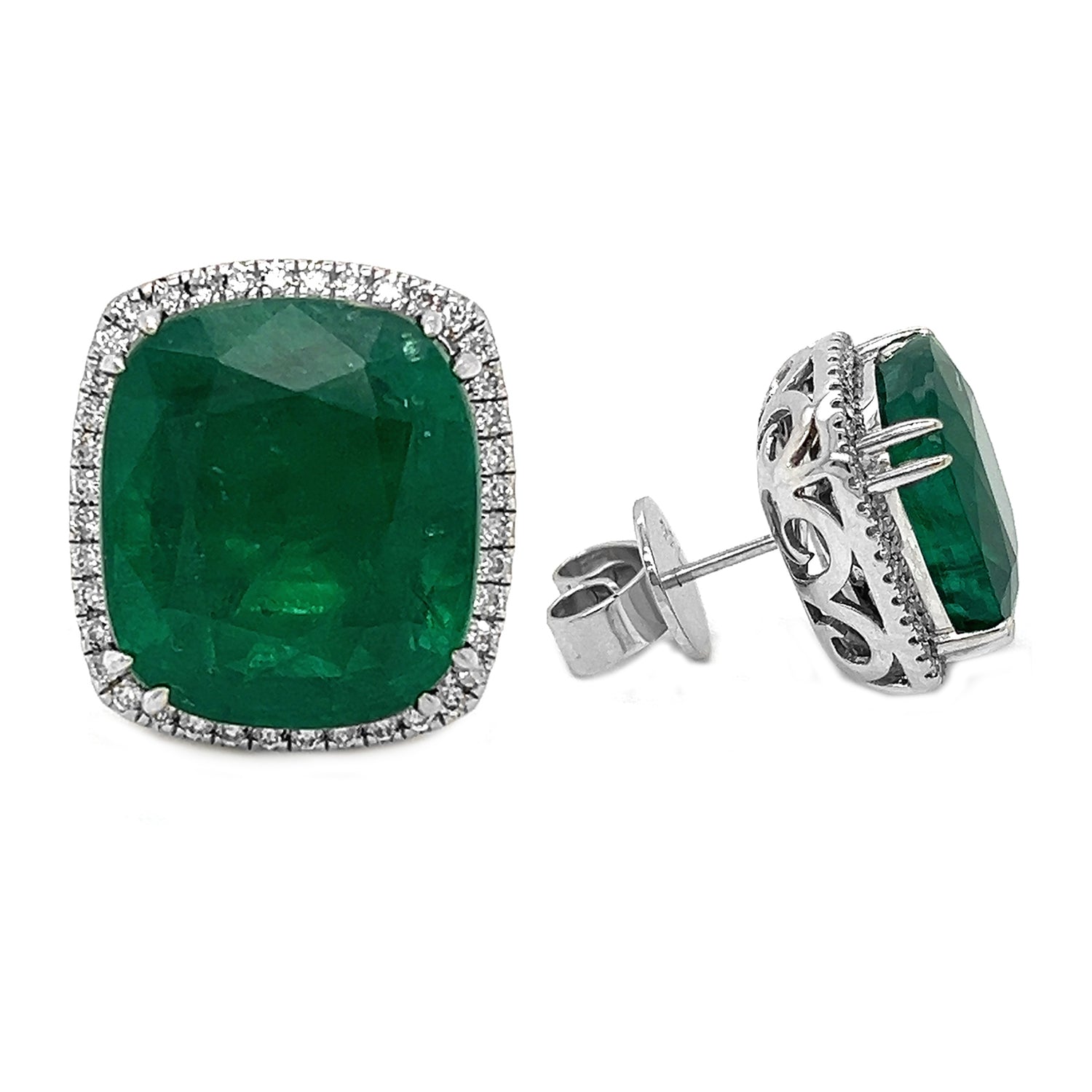 19.23 Carat Natural Mined Emerald Diamond 18KT White Gold