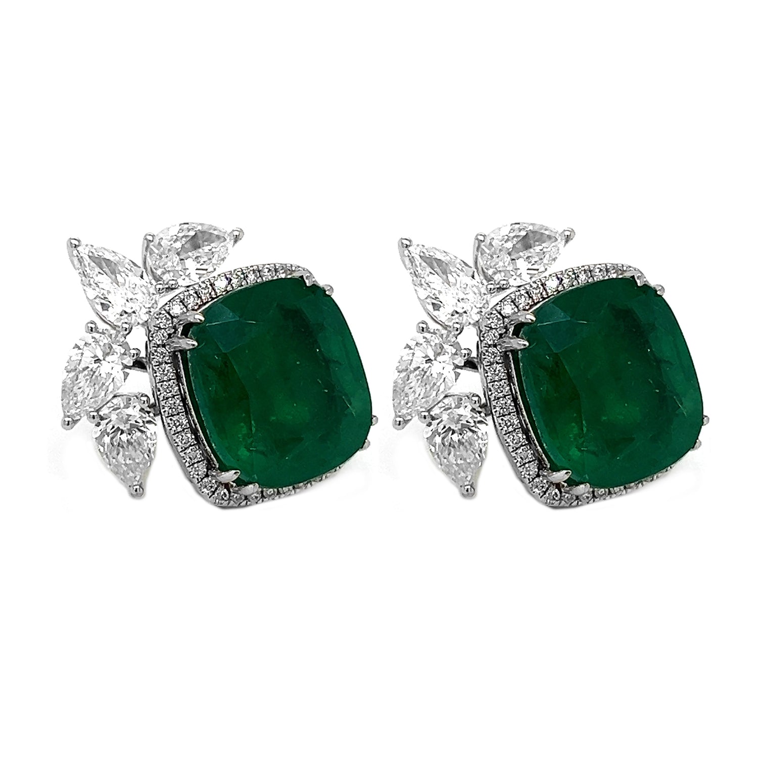 19.23 Carat Natural Mined Emerald Diamond 18KT White Gold