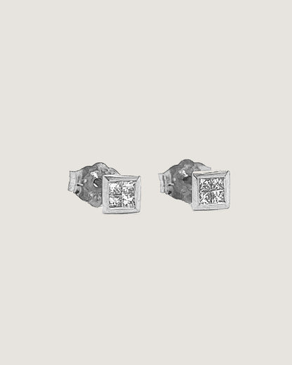 Princess Dainty Diamond Stud Earrings