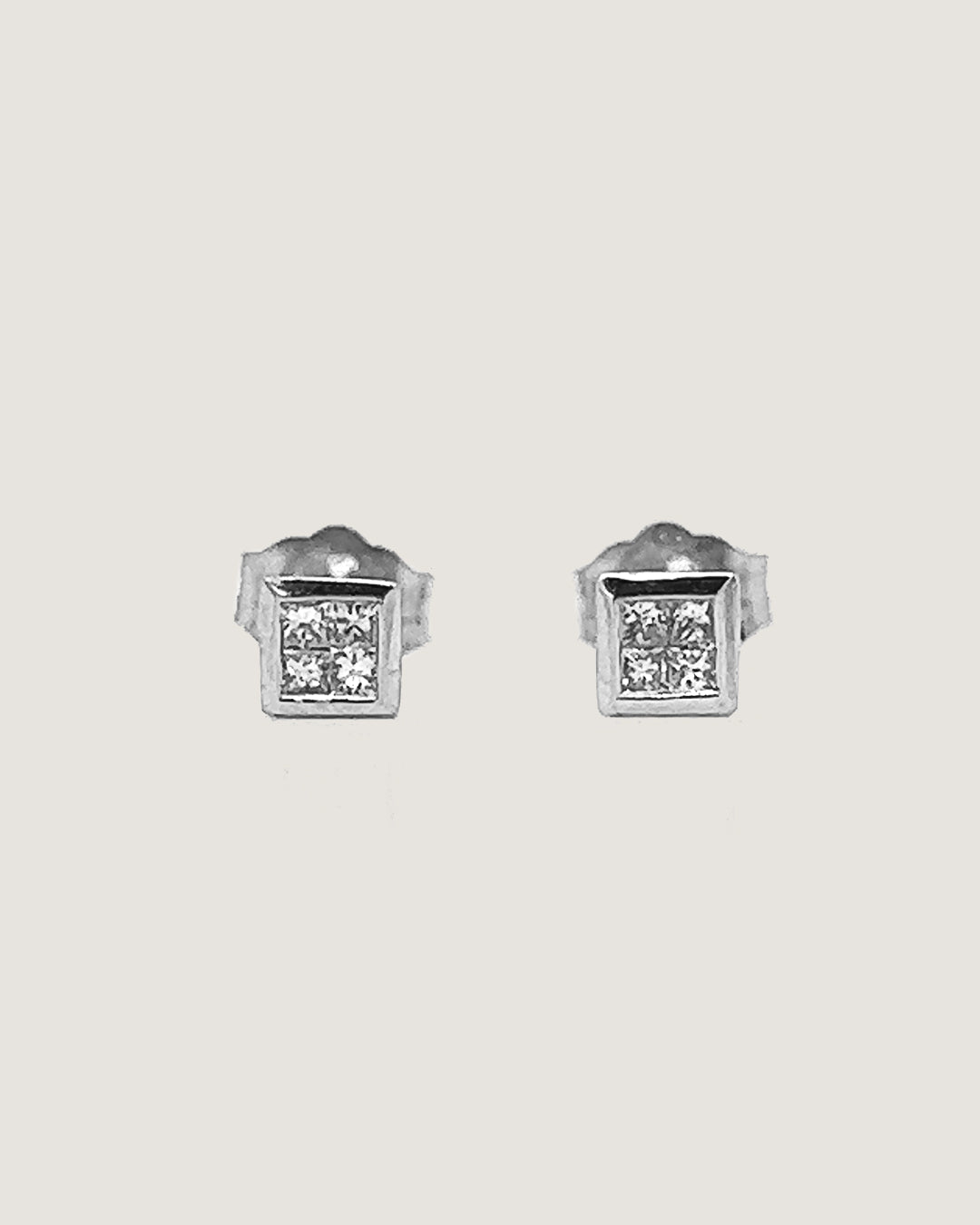 Princess Dainty Diamond Stud Earrings