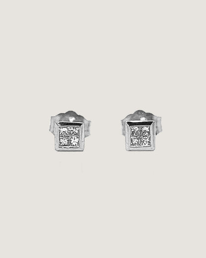 Princess Dainty Diamond Stud Earrings