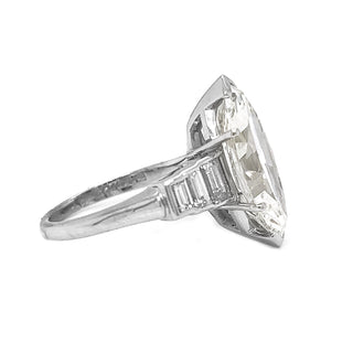 Natural Diamond Marquise and Baguette 6.65 ct. t.w. GIA Certified Platinum Ring