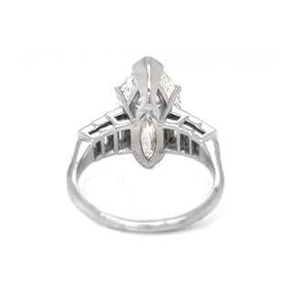 Natural Diamond Marquise and Baguette 6.65 ct. t.w. GIA Certified Platinum Ring