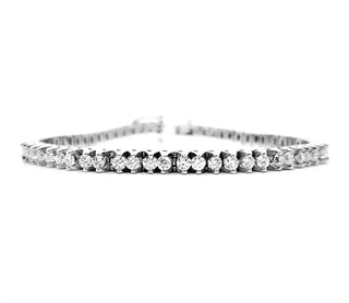 3 Carat Natural Mined Round Diamond Single Line Contemporary Tennis Bracelet 14KT White Gold