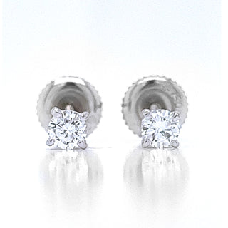 Natural Round Diamond Dainty Studs Earrings, in White Gold