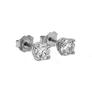 Natural Diamond Stud Earrings, in White Gold