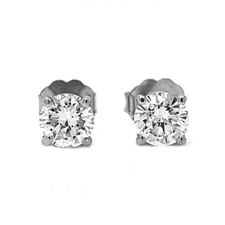 Natural Diamond Stud Earrings, in White Gold