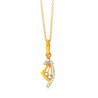 Natural Mined Diamond Cocktail Pendant 18KT Yellow Gold