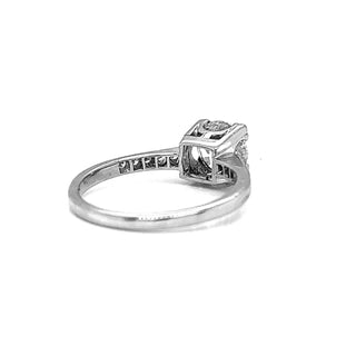 Natural Mined Old Euro Diamond Bridal Ring White Gold