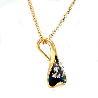 Natural Mined Diamond Fancy Cocktail Pendant 14K Yellow Gold Necklace