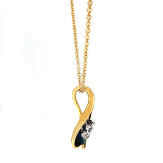 Natural Mined Diamond Fancy Cocktail Pendant 14K Yellow Gold Necklace