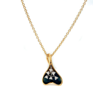 Natural Mined Diamond Fancy Cocktail Pendant 14K Yellow Gold Necklace