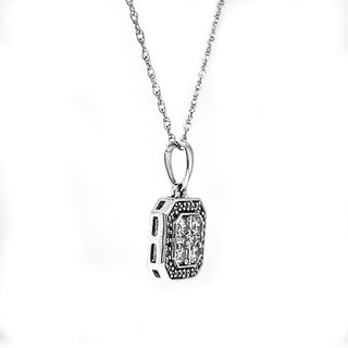 Natural Mined Diamond Cocktail Illusion Pendant 10KT White Gold