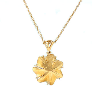 Natural Mined Diamond Cluster Floral Cocktail Fancy Pendant 14KT Yellow Gold Necklace