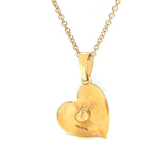 Natural Mined Diamond Heart Cocktail Pendant 14K Yellow Gold Necklace