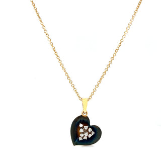 Natural Mined Diamond Heart Cocktail Pendant 14K Yellow Gold Necklace