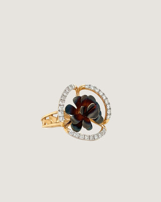 Rose Diamond Flower Fancy Cocktail Ring