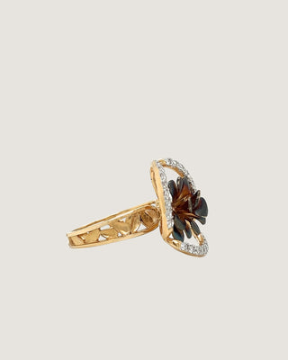 Rose Diamond Flower Fancy Cocktail Ring