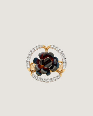 Rose Diamond Flower Fancy Cocktail Ring