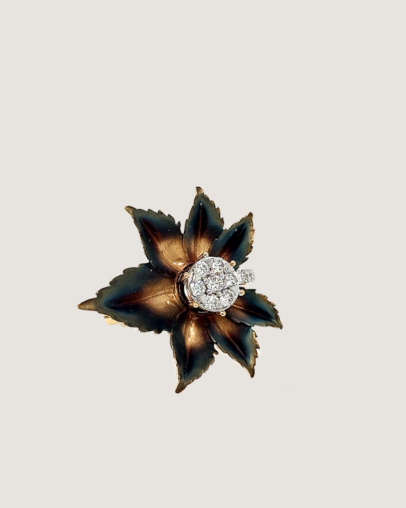 Primerose Diamond Fancy Flower Cocktail Ring