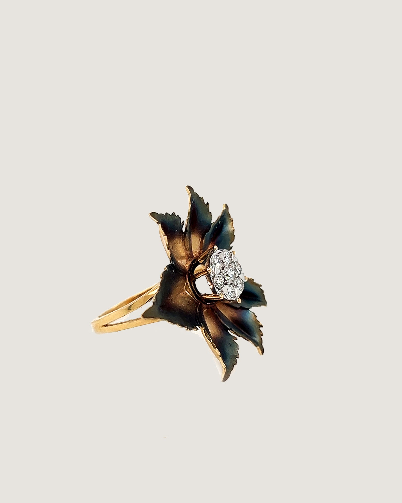 Primerose Diamond Fancy Flower Cocktail Ring