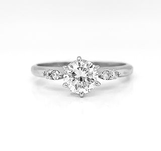 Natural Mined Round Diamond Bridal Ring White Gold