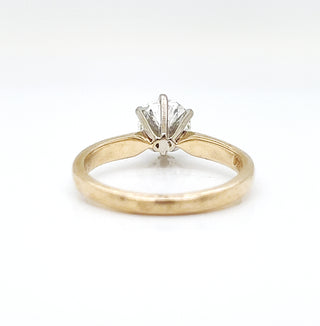 Natural Mined Round Diamond Solitaire Bridal Ring Yellow Gold