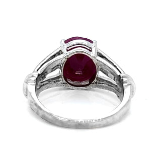 Natural Mined Ruby Solitaire Ring White Gold