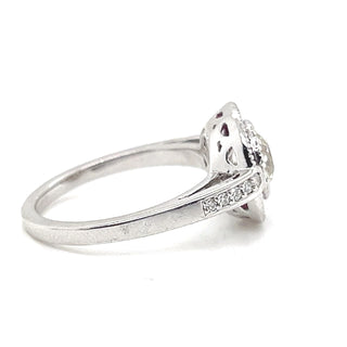 Natural Ruby Diamond Cocktail Ring, in White Gold