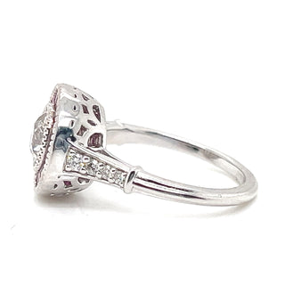 Natural Ruby Diamond Cocktail Ring, in White Gold