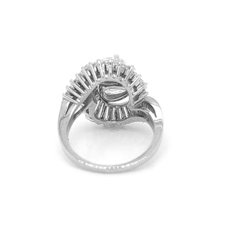 Natural Pear Shaped Diamond Yin Yang Cocktail Ring, in Platinum