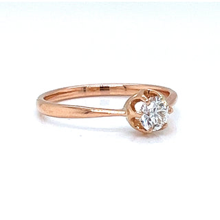 Natural Old Euro Diamond Solitaire Ring, in Rose Gold