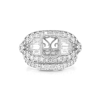 Fits 7.5 x 6 mm Semi-Mount Natural Diamond Bridal Set, in White Gold