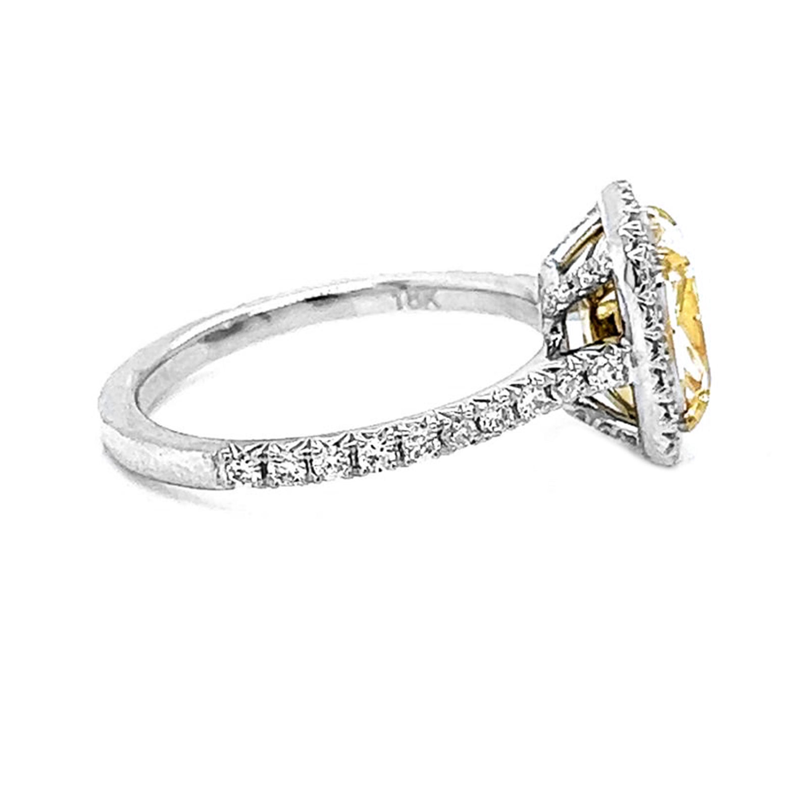 4.53 Carat Natural Mined GIA Certified Diamond Radiant Fancy Yellow 18KT White Gold