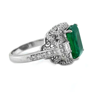 6.23 Carat Natural Mined AGL Certified Emerald Diamond 18KT White Gold