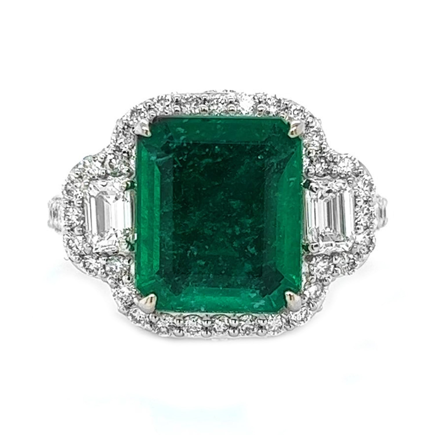 6.23 Carat Natural Mined AGL Certified Emerald Diamond 18KT White Gold