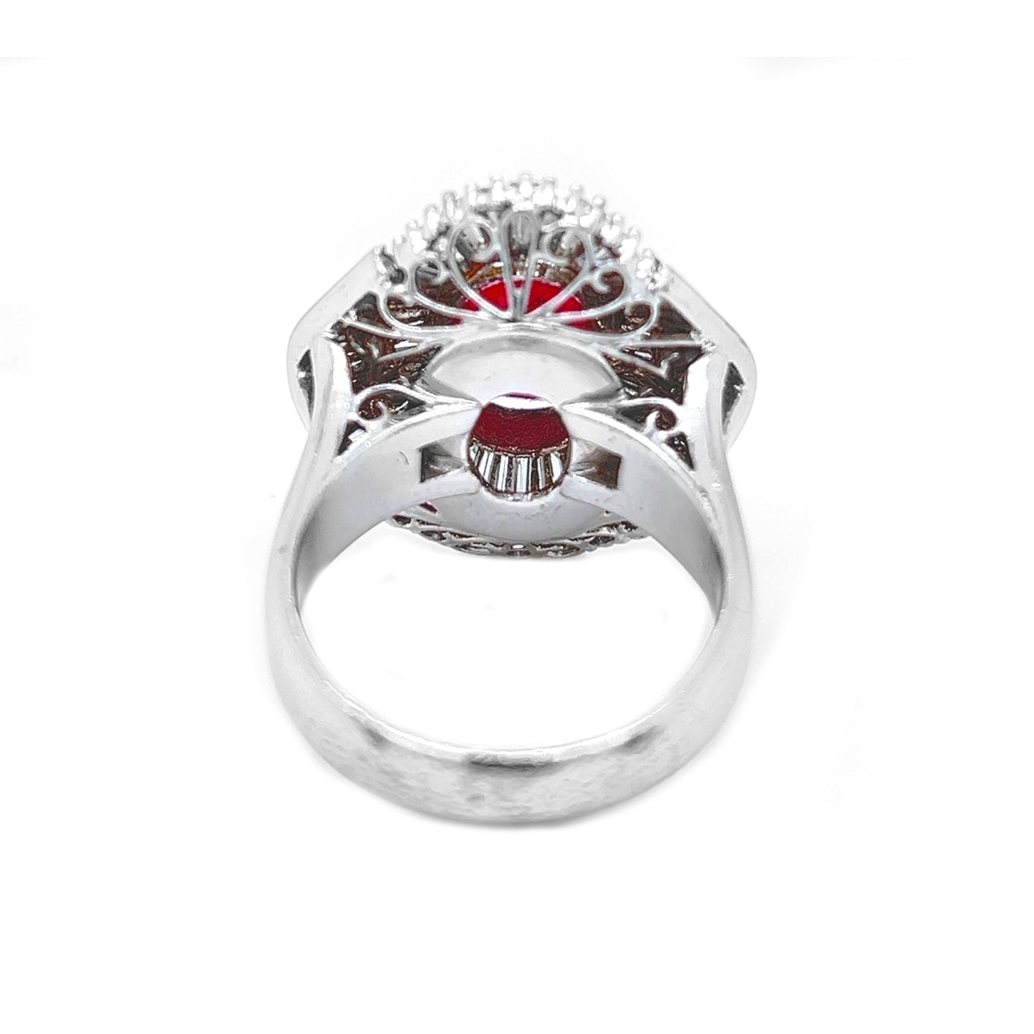 3.57 Carat Natural Mined GIA Certified Diamond Ruby 18KT White Gold