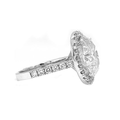 12.26 Carat Natural Mined Diamond Halo 14KT White Gold Ring