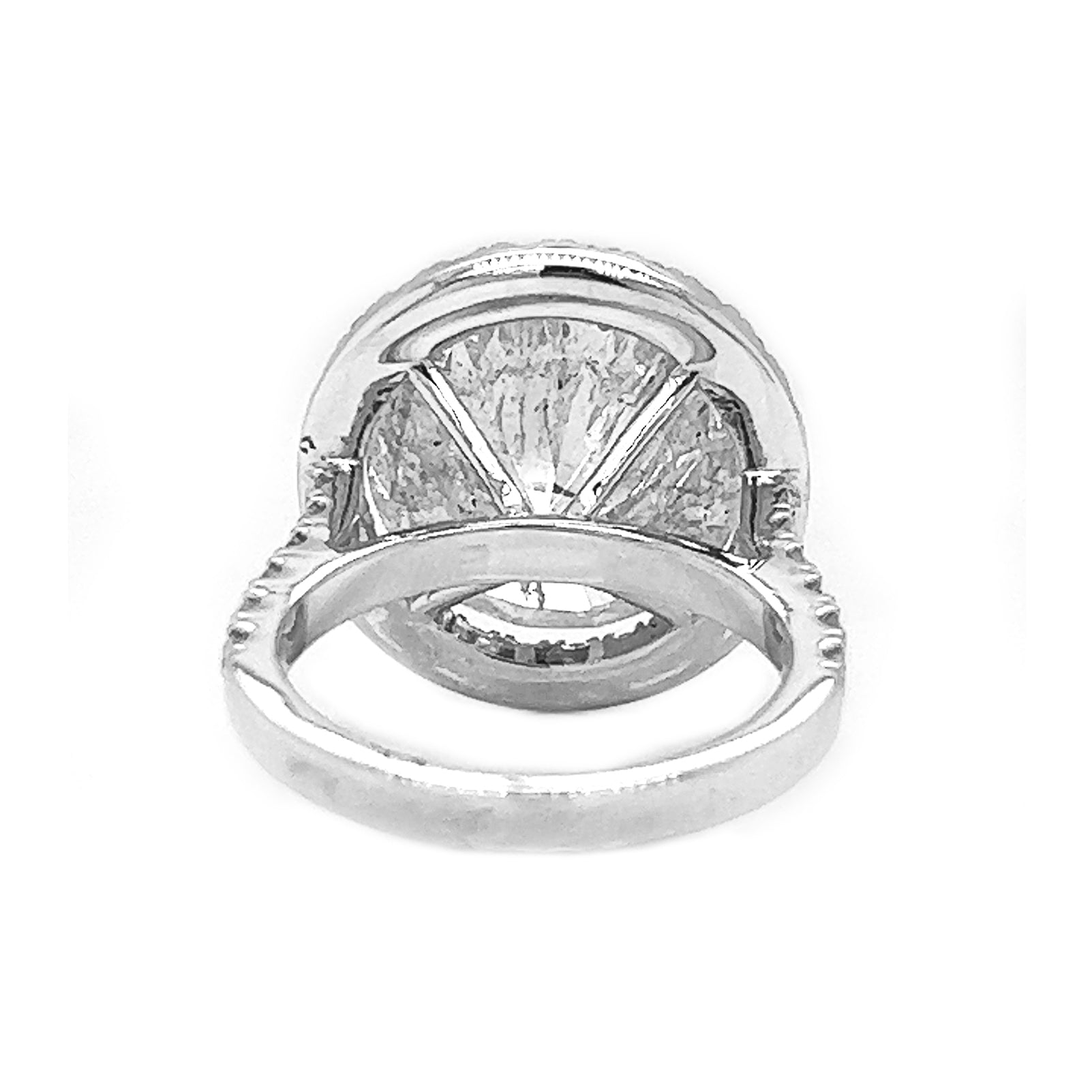 12.26 Carat Natural Mined Diamond Halo 14KT White Gold Ring