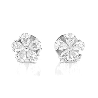 Ella Pear Shaped Diamond Stud Earrings