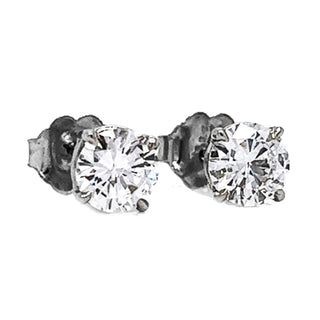 Natural Round Diamond Earring GIA Certified Studs, in  White Gold